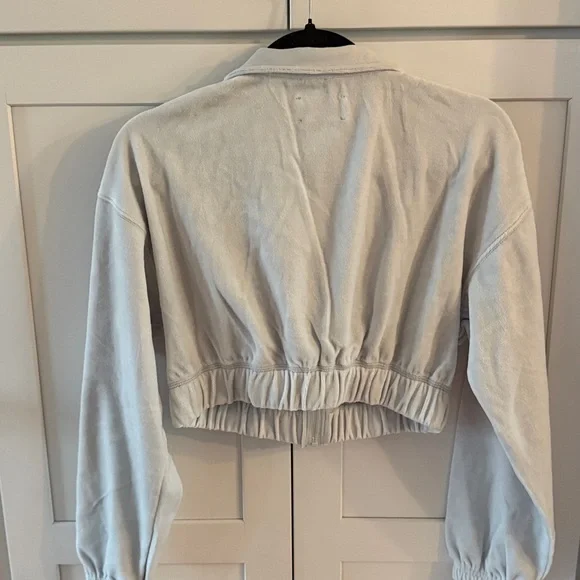 NEW Talentless women’s terry cloth mock neck cropped zip up - Picture 6 of 7